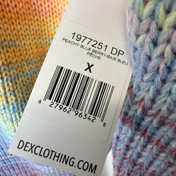 Dex Cozy Knit Rainbow Sweater Peach - Picture 9 of 11